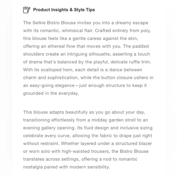 Selkie Bistro Blouse - S - Picture 7 of 7